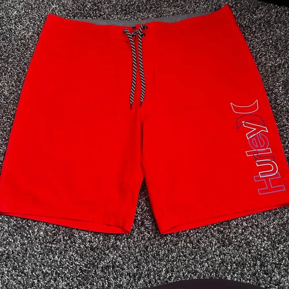 Mens red hurley board shorts